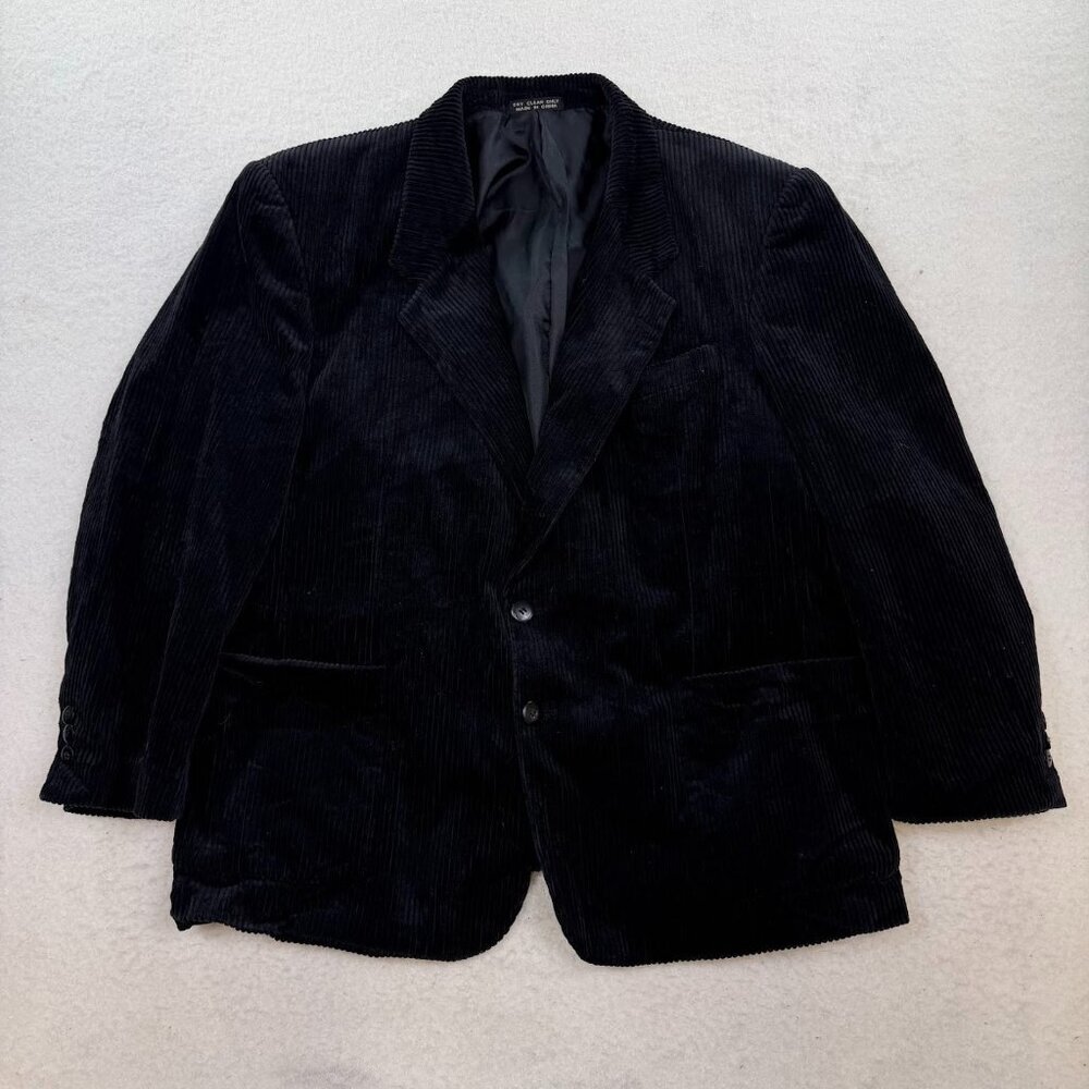 Personal Choice Corduroy Blazer Black Sports Coat Professor Size 44